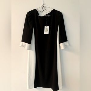 New With Tags, DKNY Dress. Professional, Cocktail, 3/4 sleeves. White/Black.